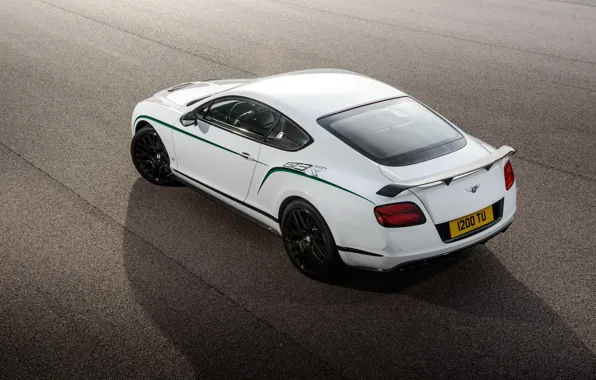 Белый, асфальт, полосы, Bentley, Continental, 2014, GT3-R