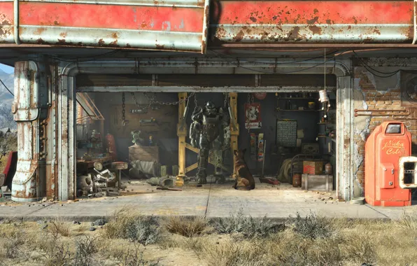 Bethesda, Fallout 4, Силовая броня, Начальный экран