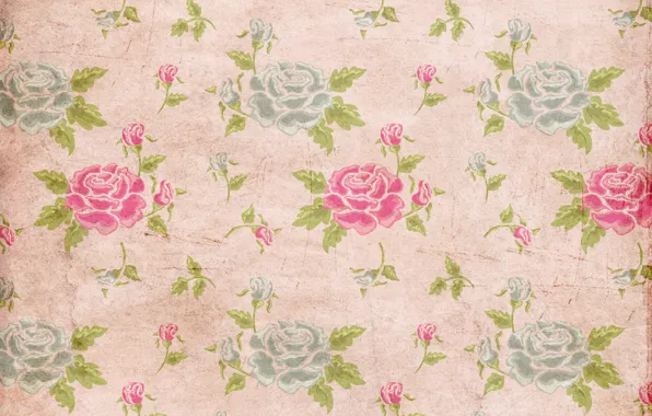Картинка фон, розы, wallpaper, орнамент, vintage, texture, цветочный, pattern