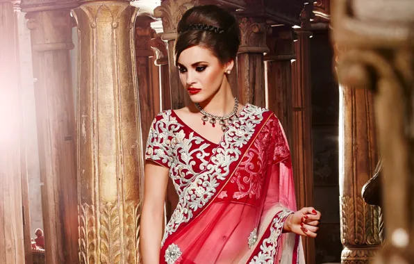 Woman, asian, portrait, индианка, Bollywood, native dress, indian brunette