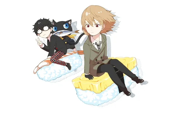 Игра, аниме, арт, персонажи, мальчики, Persona 5, Персона 5
