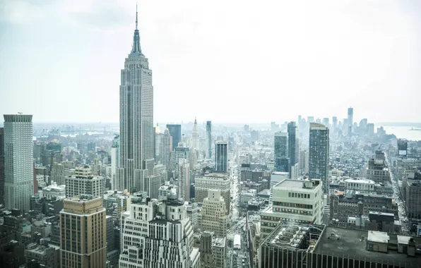 Картинка USA, skyline, New York, Manhattan, NYC, New York City, morning, fog