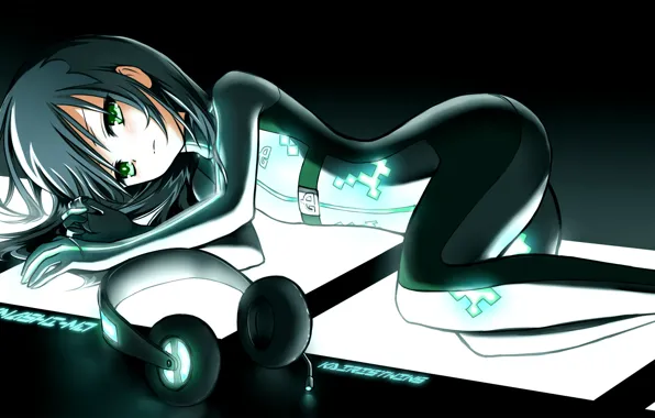 Картинка аниме, наушники, арт, вокалоид