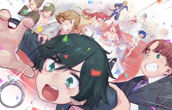 Кольцо, свадьба, ловят, Darling In The Frankxx, Милый во Франксе