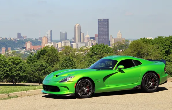 Картинка green, viper, dodge, gts