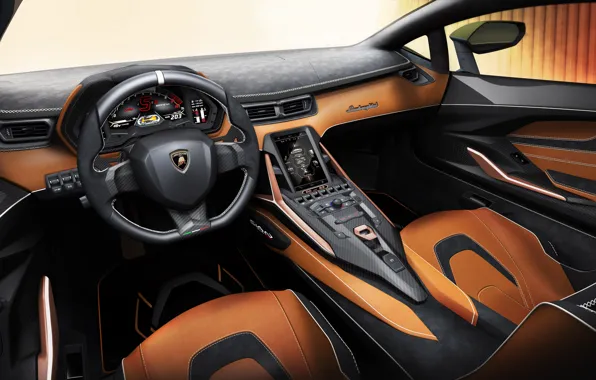 Lamborghini, руль, суперкар, салон, 2019, Sián, Sian