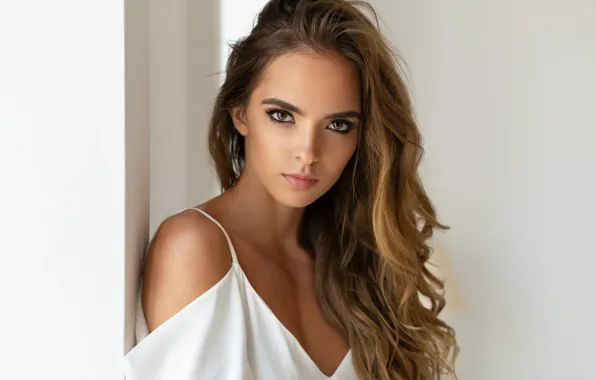 Girl, Brunette, Model, Woman, Face, Brown Eyes, Long Hair