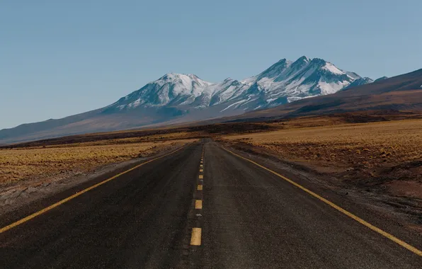 Дорога, небо, солнце, горы, шоссе, простор, Chile, Atacama