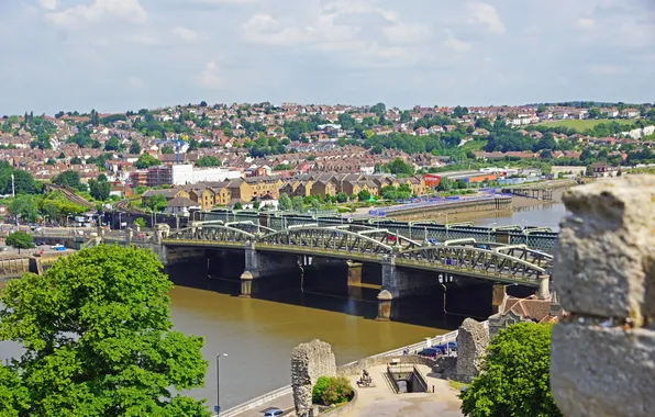 Мост, город, река, фото, Англия, сверху, Rochester, Photography by andreisss
