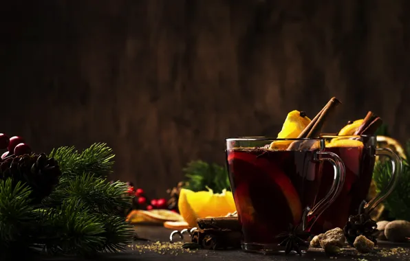 Чай, новый год, рождество, хвоя