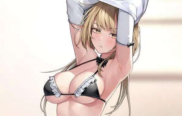 Girl, sexy, cleavage, long hair, boobs, anime, beautiful, pretty
