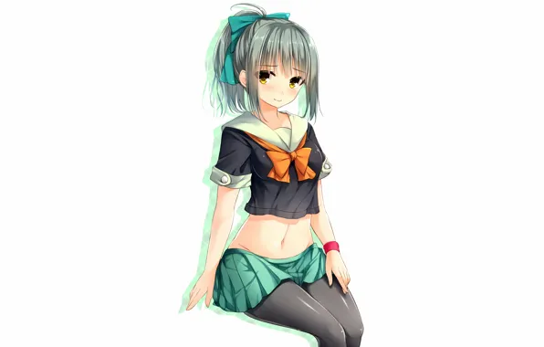 Girl, sexy, school uniform, anime, beautiful, short hair, pretty, attractive