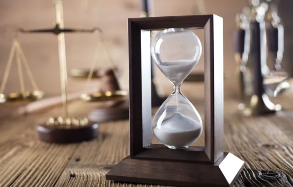 Wood, time, hourglass