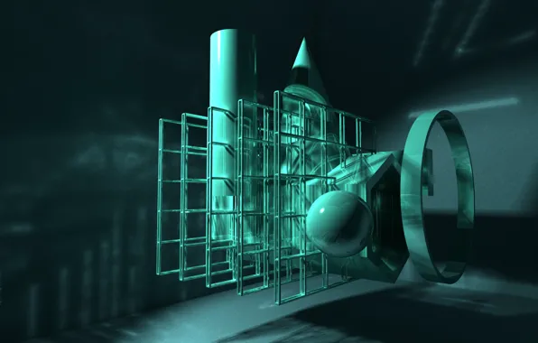 Абстракция, натюрморт, макет, простые формы, 3DMax
