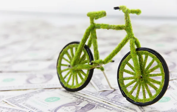 Картинка зелень, велосипед, зеленый, фон, widescreen, обои, настроения, деньги