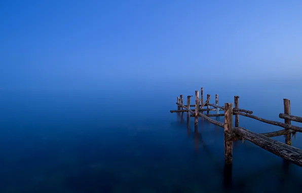 Пейзаж, мост, природа, озеро