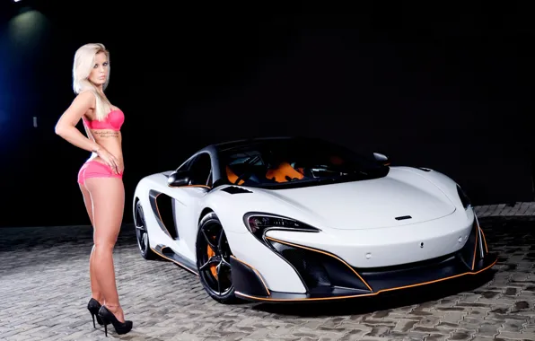 Авто, взгляд, McLaren, тату, блондинка, Эротика, красивая девушка