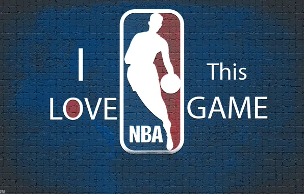 Синий, Стена, Баскетбол, Фон, Логотип, NBA