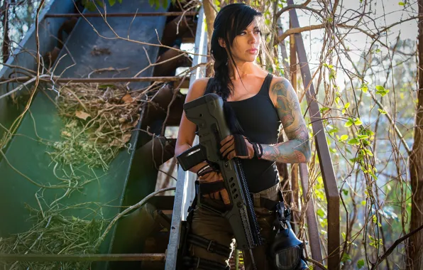 Оружие, модель, model, women, косплей, cosplay, girls with guns, Мара