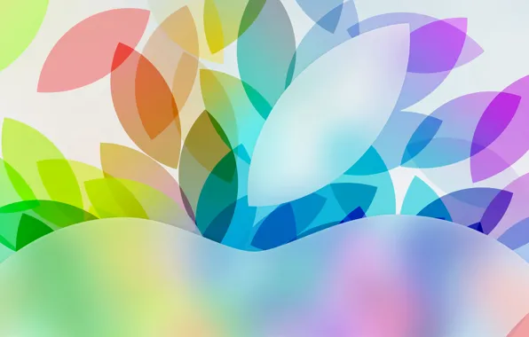 Картинка листья, узор, цвет, apple, яблоко, hi-tech