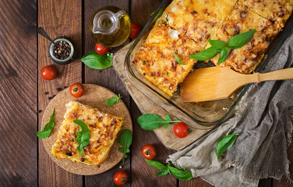 Сыр, овощи, паста, базилик, лазанья, Timolina