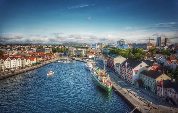 Корабли, причал, Stavanger, Норвнгия