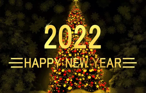 Снежинки, праздник, новый год, Happy New Year, с новым годом, Merry Christmas, новогодняя елка, 2022