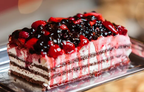 Картинка ягоды, клубника, торт, пирожное, cake, крем, десерт, выпечка