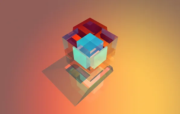 Абстракция, кубик, куб, грань