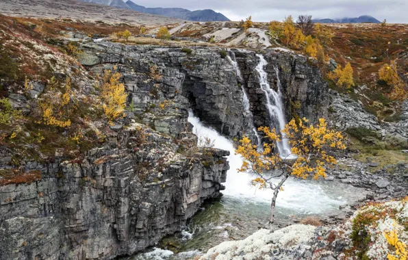 Картинка Waterfall, Norway, Rondane, Storulfossen
