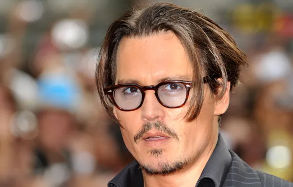 Взгляд, Johnny Depp, портрет, очки, Джонни Депп, актёр, музыкант, кинорежиссёр