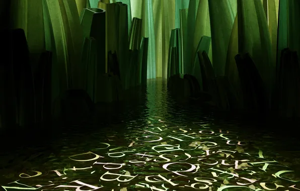 Картинка green, water, symbols