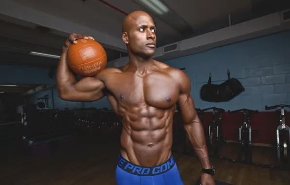 Ball, pose, abs, Curin Wilkerson