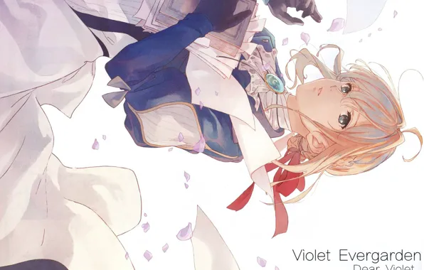 Книга, брошь, железная рука, красная ленточка, Violet Evergarden, by Akiko Takase
