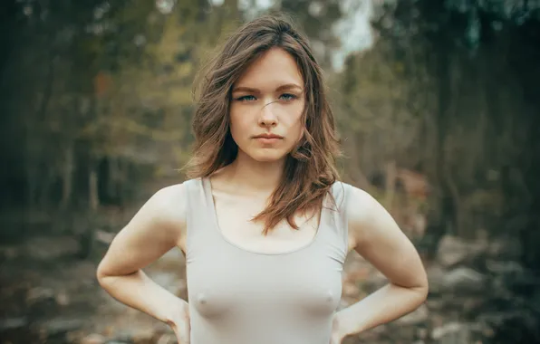 Woman, young, beautiful, model, portrait, long-haired