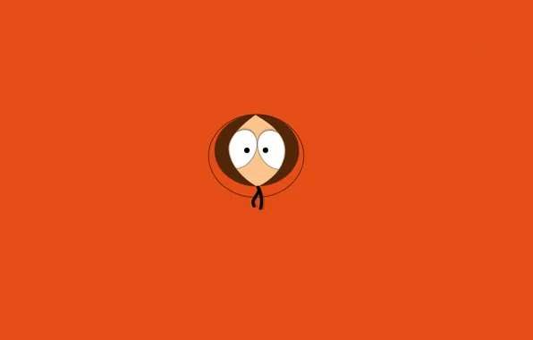 Картинка минимализм, Южный парк, оранжевый фон, South Park, Кеннет (Кенни) Маккормик, Kenny McCormick, kenny