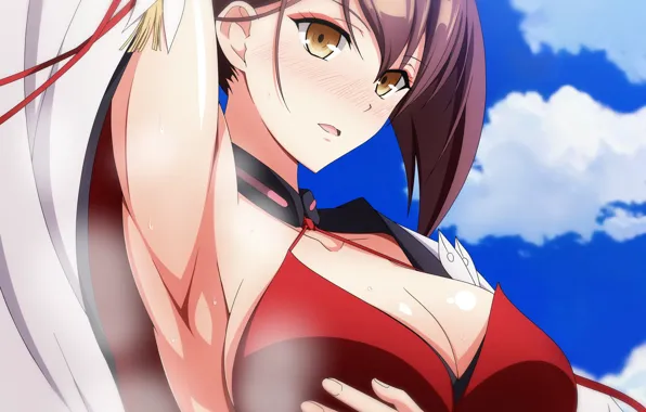 Girl, sexy, Anime, brown hair, boobs, beautiful, short hair, pretty