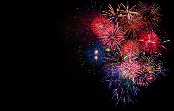 Картинка салют, colorful, Новый Год, фейерверк, new year, happy, night, fireworks