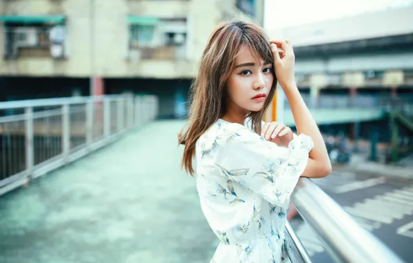 Девушка, азиатка, милашка, боке