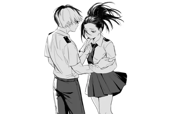 Романтика, Моя геройская академия, My Hero Academia, Boku No Hero Academia, Тодороки Шото, Яойрозу Момо