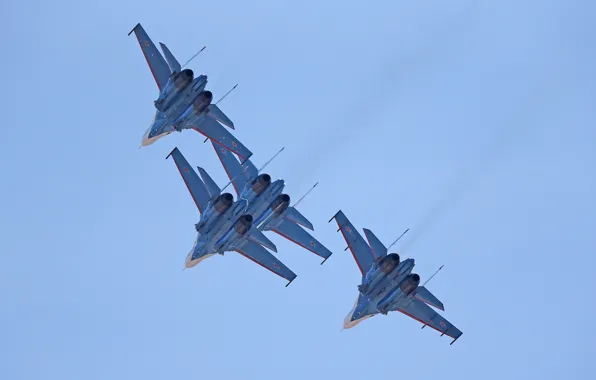Небо, Самолет, Су-27, Русские витязи, Пилотажная группа, Владислав Перминов, Выступление
