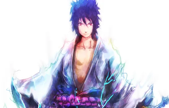 Sasuke, naruto, anime, art, Uchiha, shinobi