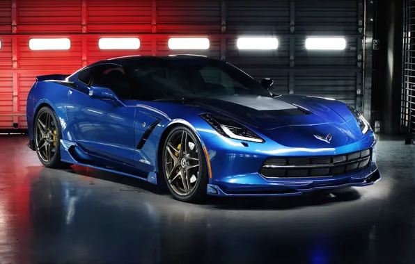 Corvette, chevrolet, blue, revorix