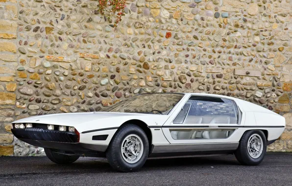 Lamborghini, Car, White, Supercar, Exotic, Glass Door, Lamborghini Silhoutte 1976