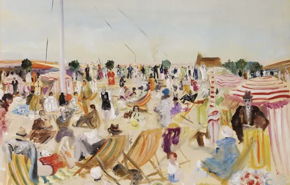Пейзаж, Пляж, картина, 1929, Люсьен Адрион, Lucien Adrion
