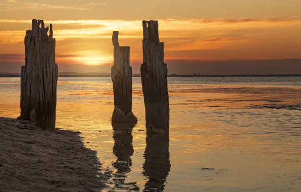 Картинка Pier, Clifton Springs, Sunset at the old jetty