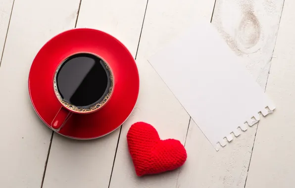 Сердце, кофе, чашка, red, love, heart, cup, romantic