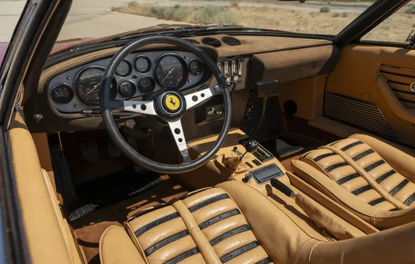 Интерьер, Ferrari, суперкар, supercar, 1973, Daytona, единственный экземпляр, салон автомашины