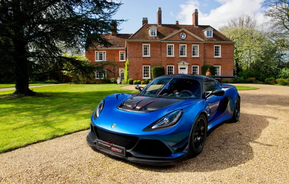 Car, Lotus, house, garden, vegetation, Lotus Exige, Lotus Exige Cup 380, Lotus Exige Cup