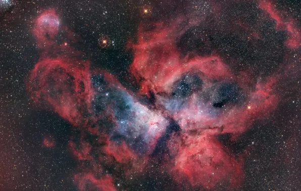 Туманность, Carina Nebula, эмиссионная, в созве